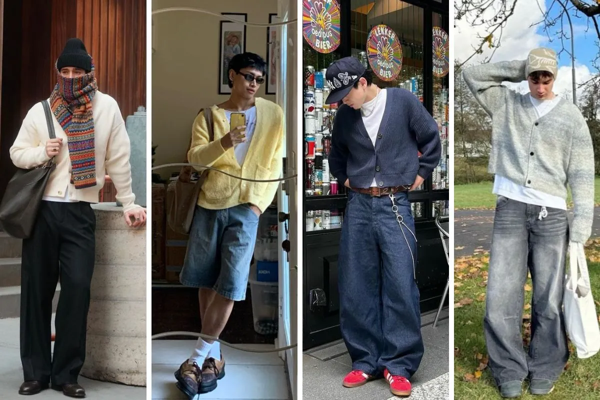 phối đồ đẹp với áo cardigan nam
