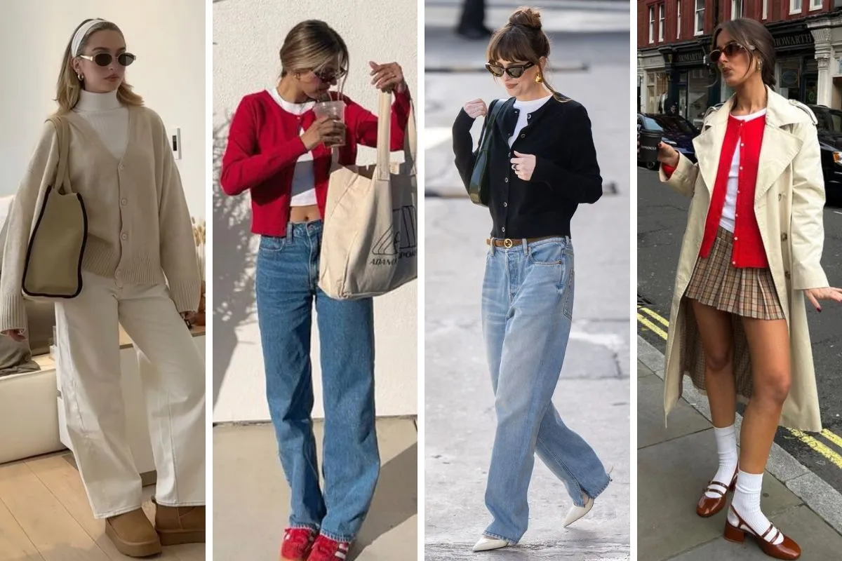 phối đồ cùng áo cardigan nữ