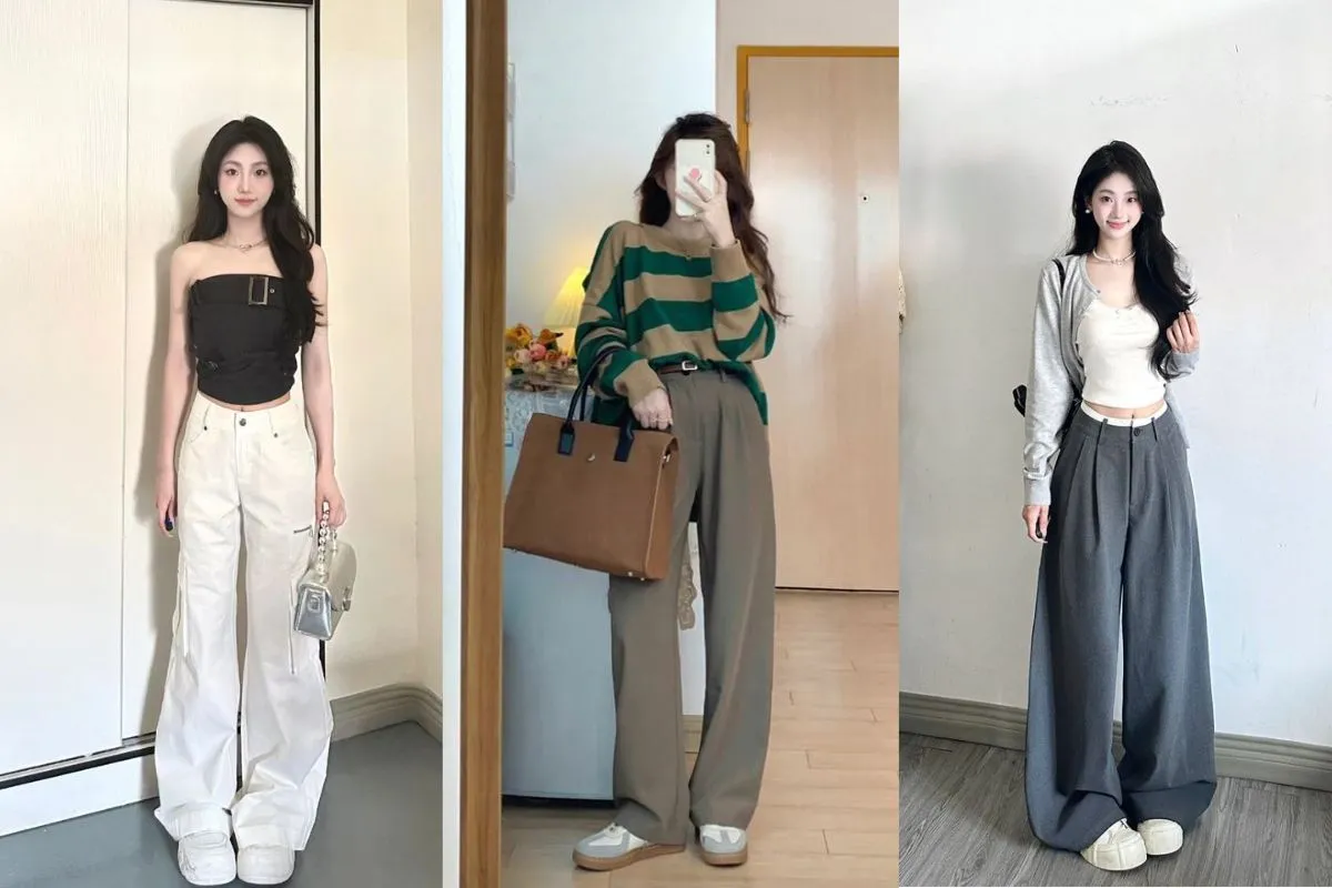 phối đồ cùng quần ống rộng