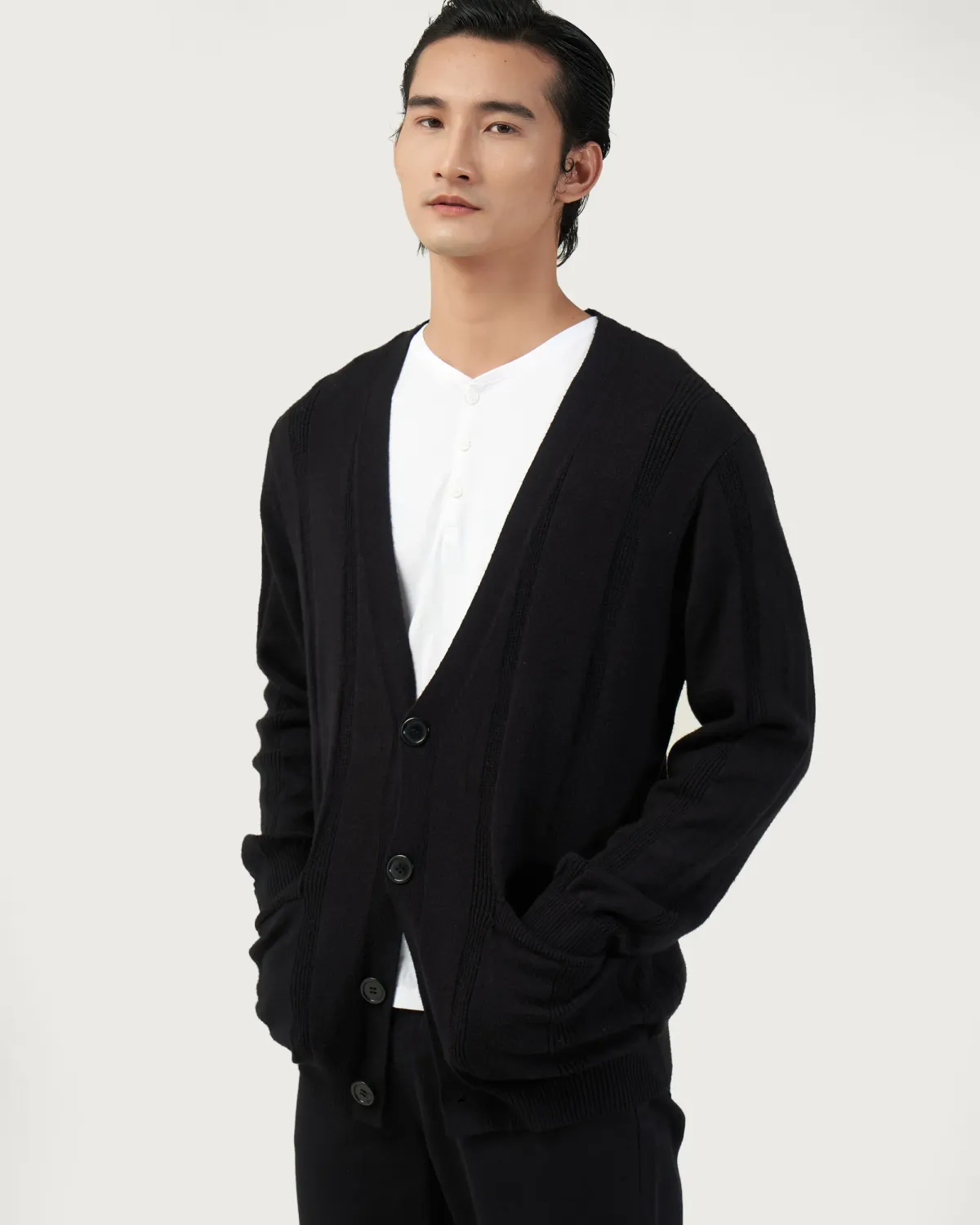 Áo cardigan nam dệt kim dệt kiểu form regular - 1