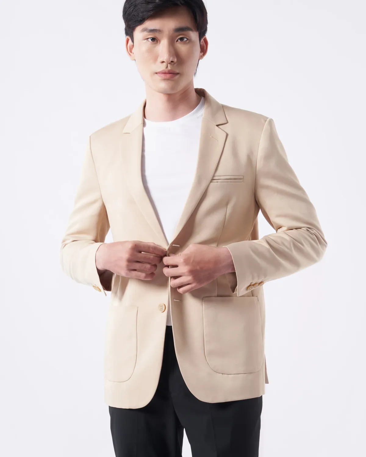 Áo blazer nam knitting form regular - 1