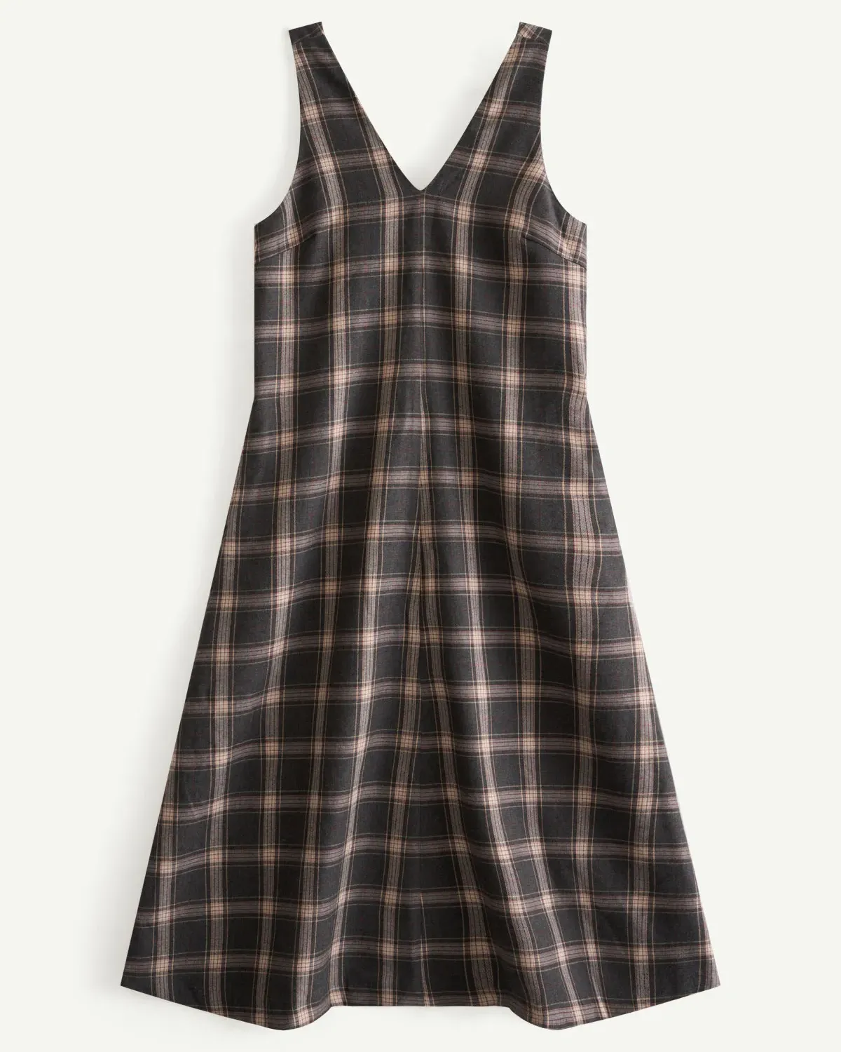 Đầm nữ caro cổ V form a line - 2