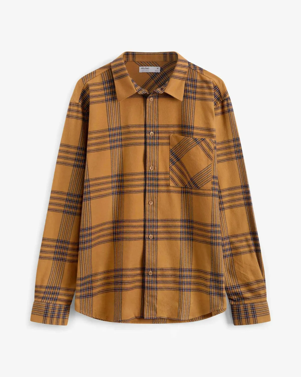 Áo sơ mi nam dài tay flannel túi đắp form regular - 1