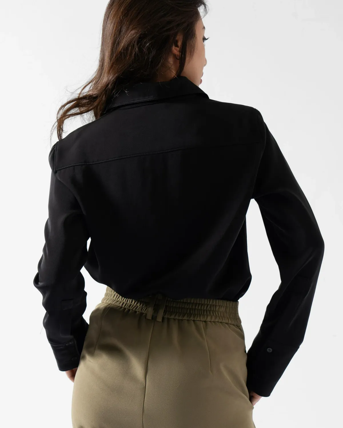 Áo sơ mi nữ dài tay satin form fitted - 2