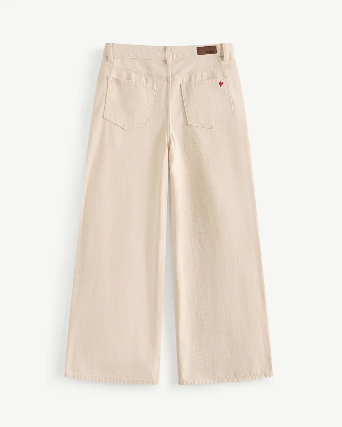 Quần jeans nữ dài xếp ly trắng ngà form loose - 2