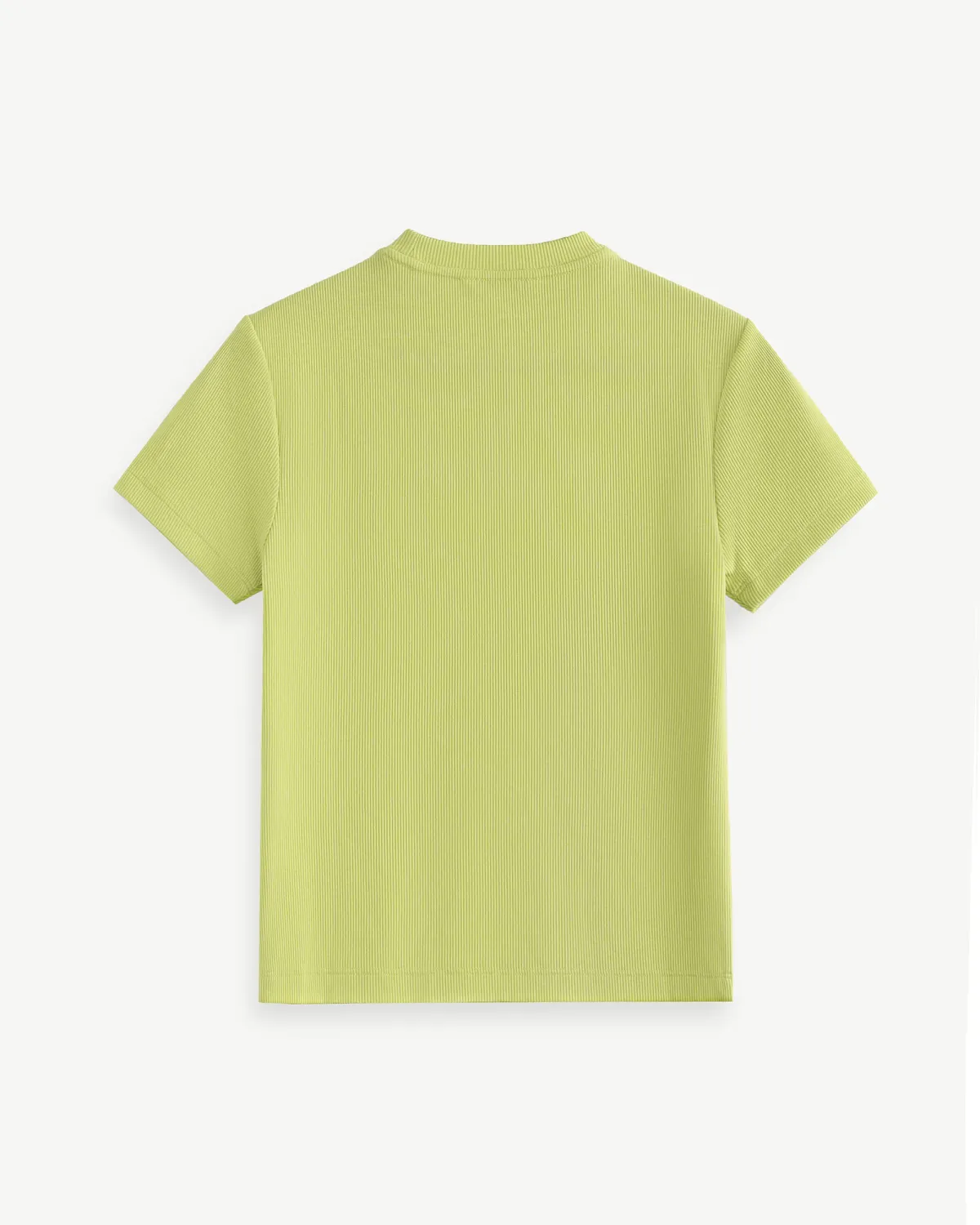 Áo thun nữ tay ngắn sọc gân thêu Fitted cropped - 2