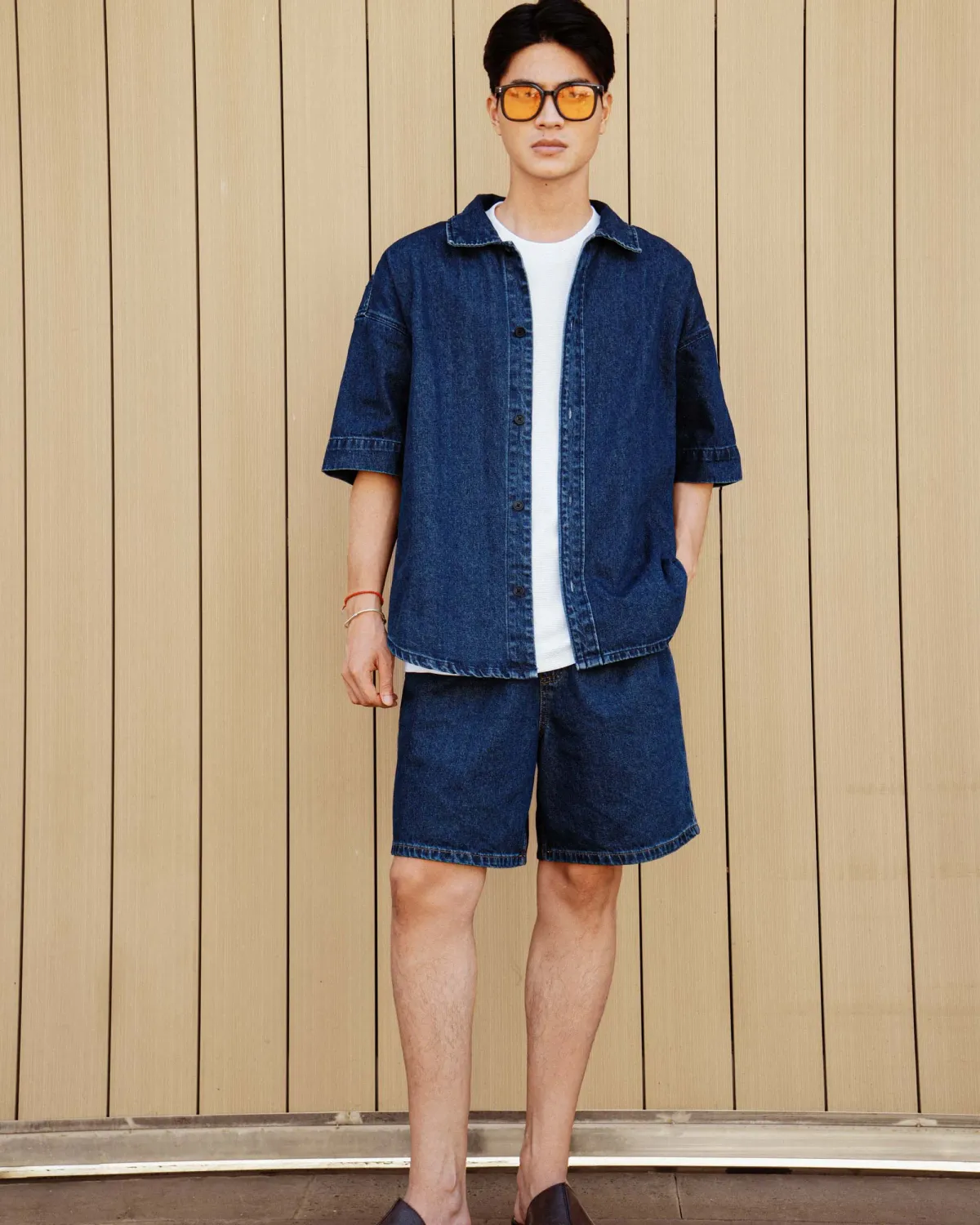 Áo sơ mi jean unisex denim form loose - 1