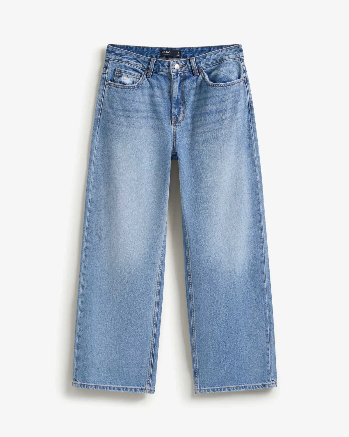 Quần Jeans Nữ Dài Ống Rộng Lưng Cao Form Straight