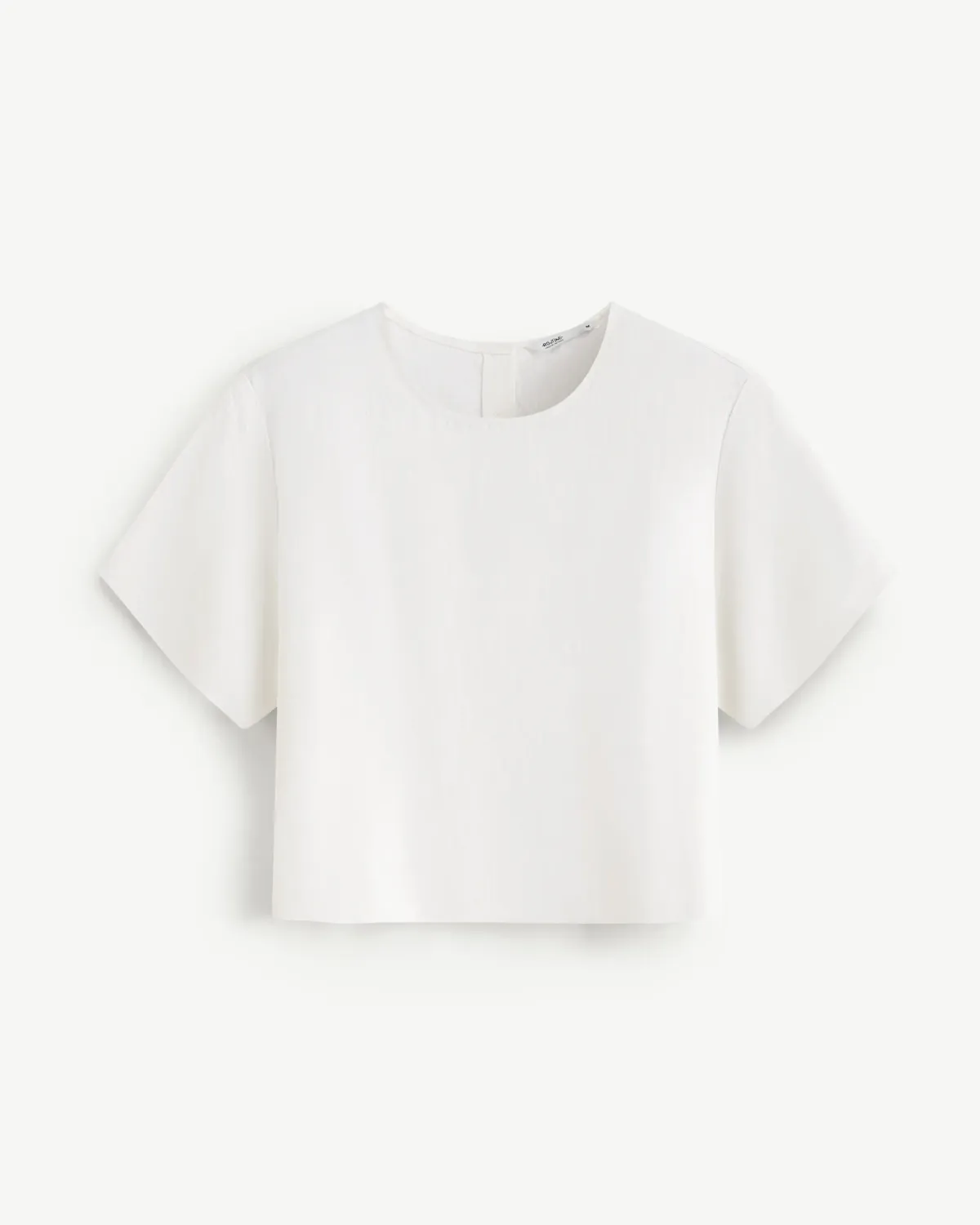 Áo nữ croptop tay ngắn vải linen form regular - 2