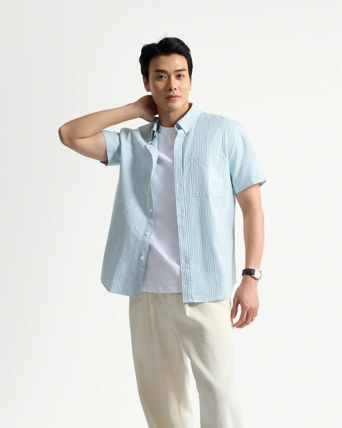 Áo sơ mi tay ngắn nam sọc. Fitted - 1