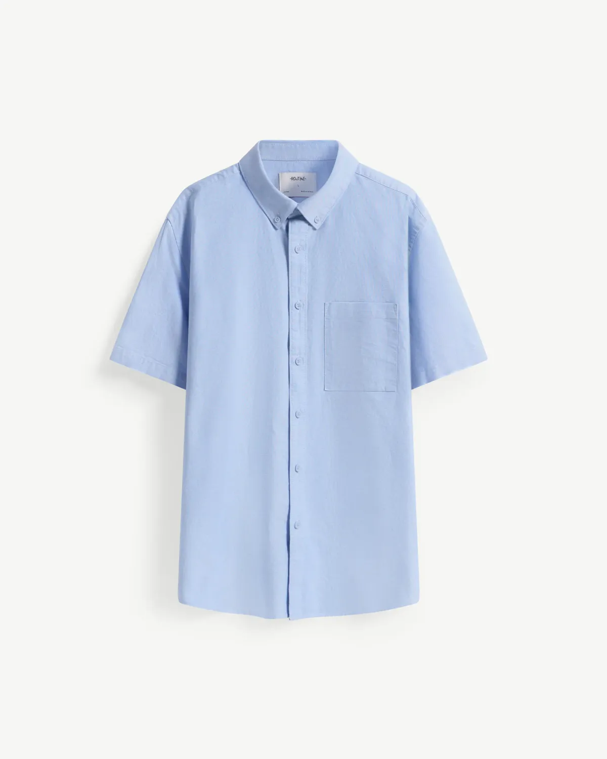 Áo sơ mi nam ngắn tay cotton túi trước form fitted - 1