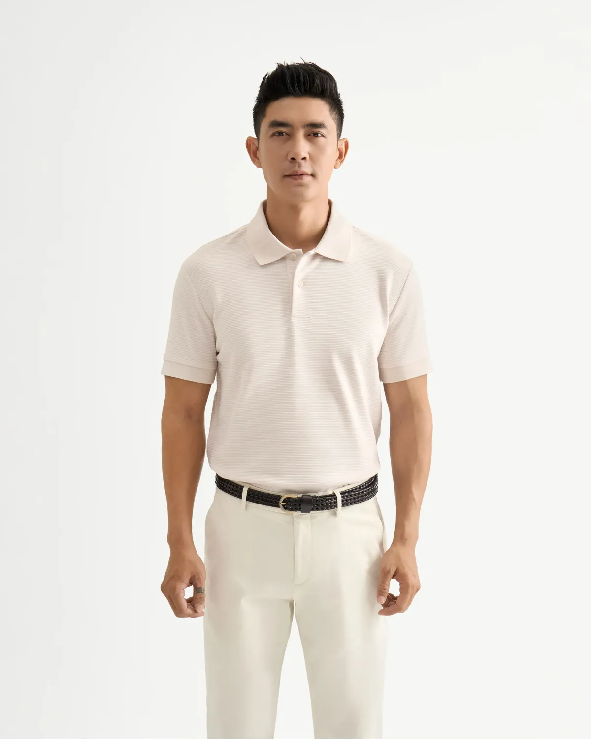 Áo Polo Premium Nam Tay Ngắn Jacquard Vải Gân - 2