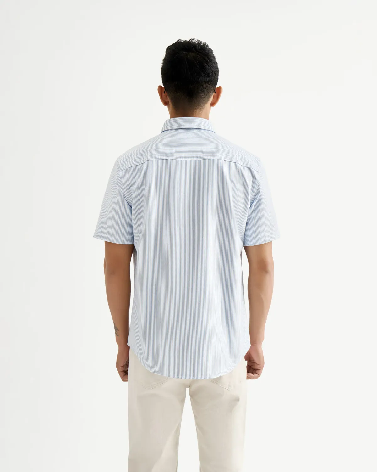 Áo Sơ Mi Nam Smart shirt Tay Ngắn Sọc Xanh. Fitted - 2
