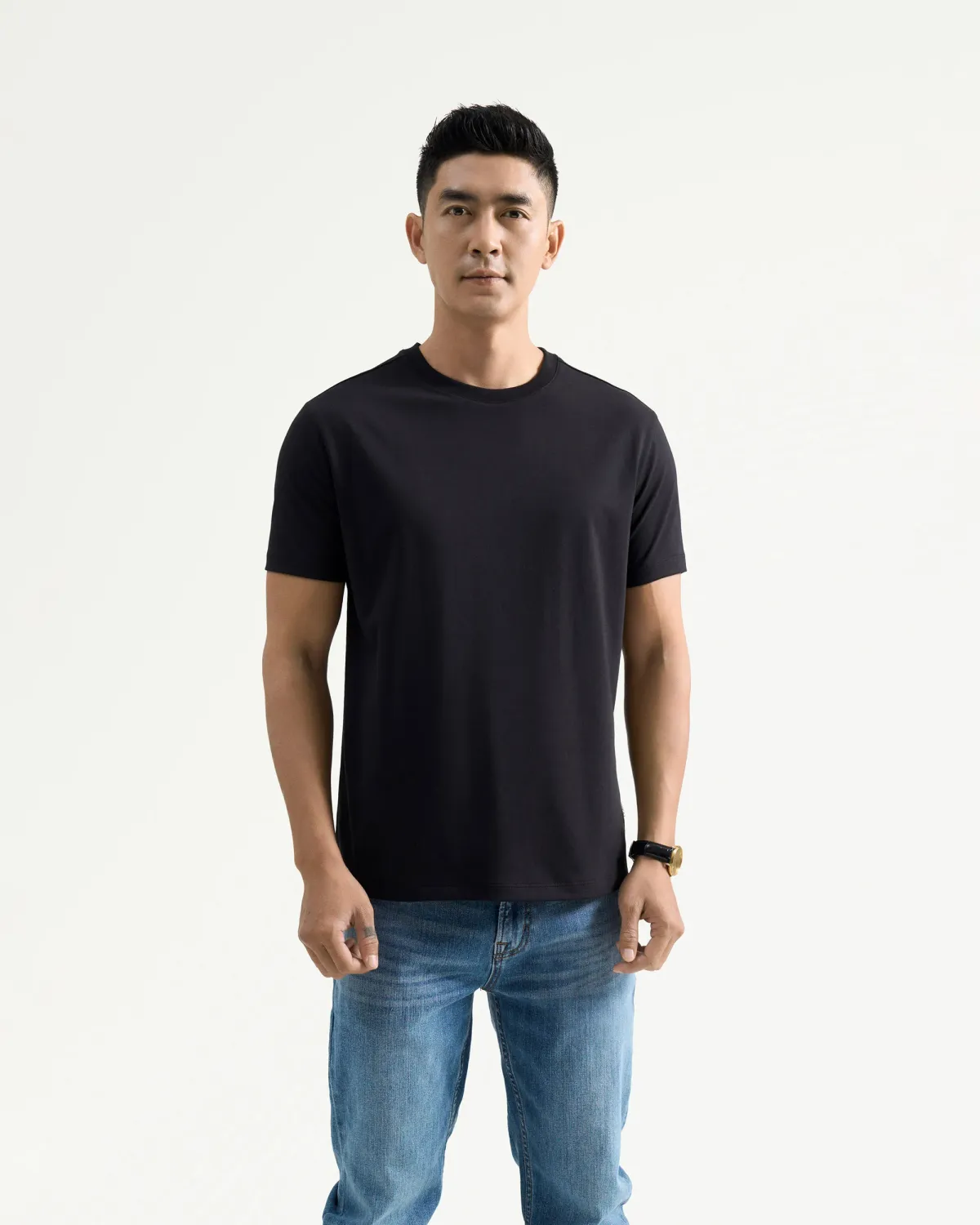 Áo thun giá tốt basic trơn tay ngắn. Fitted - 1