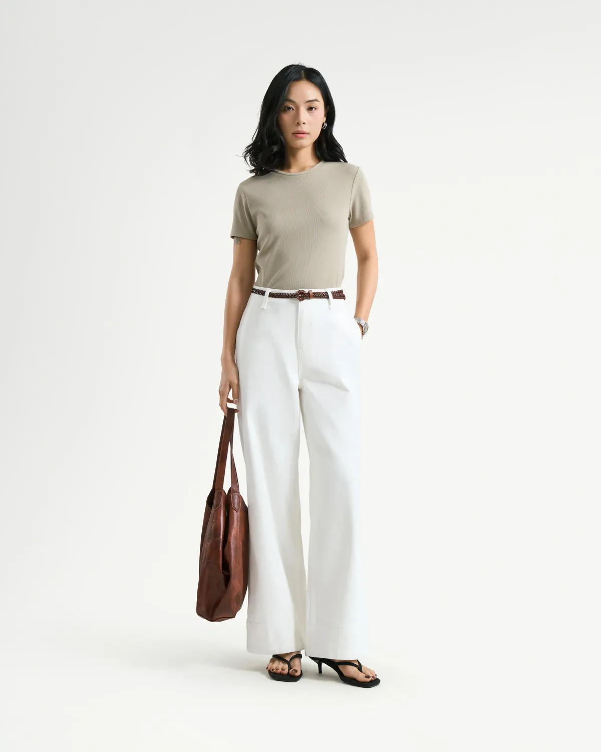 Áo thun Slimme cổ tròn rib nhỏ.Fitted - 2