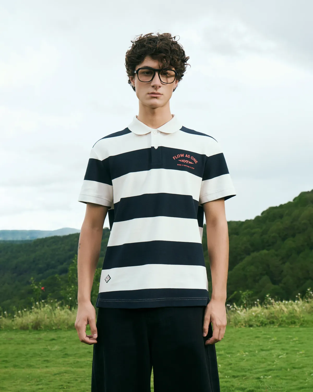 Áo Polo Nam Tay Ngắn Cotton Phối Sọc Form Fitted - 1