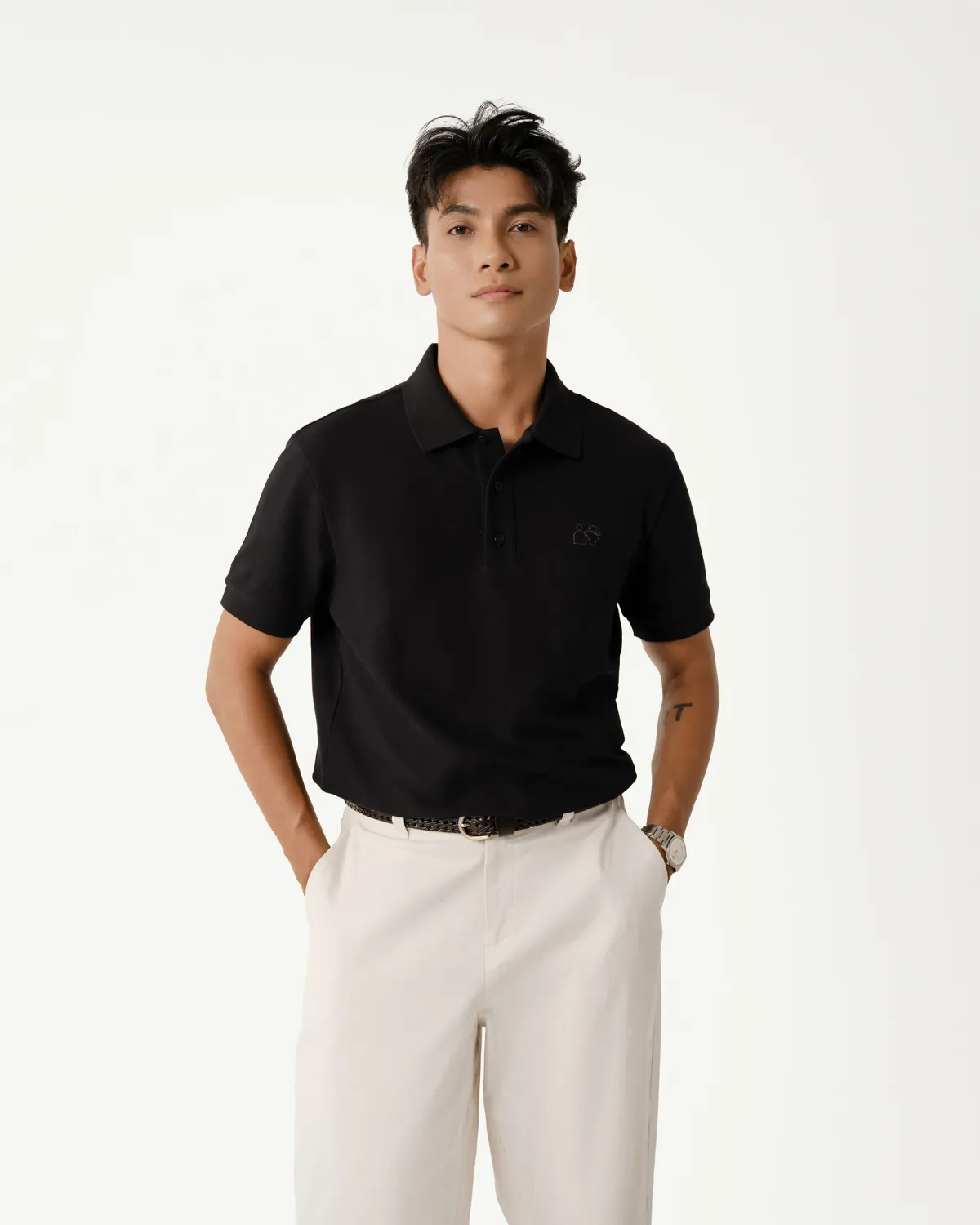 Áo polo tay ngắn nam S.Café gắn icon.Fitted - 1