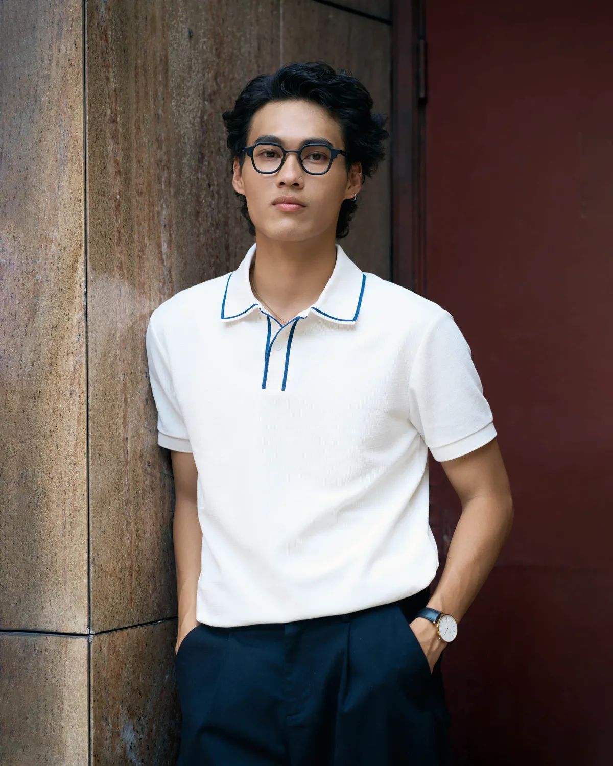 Áo Polo Nam Tay Ngắn Cotton Phối Viền Fitted - 1