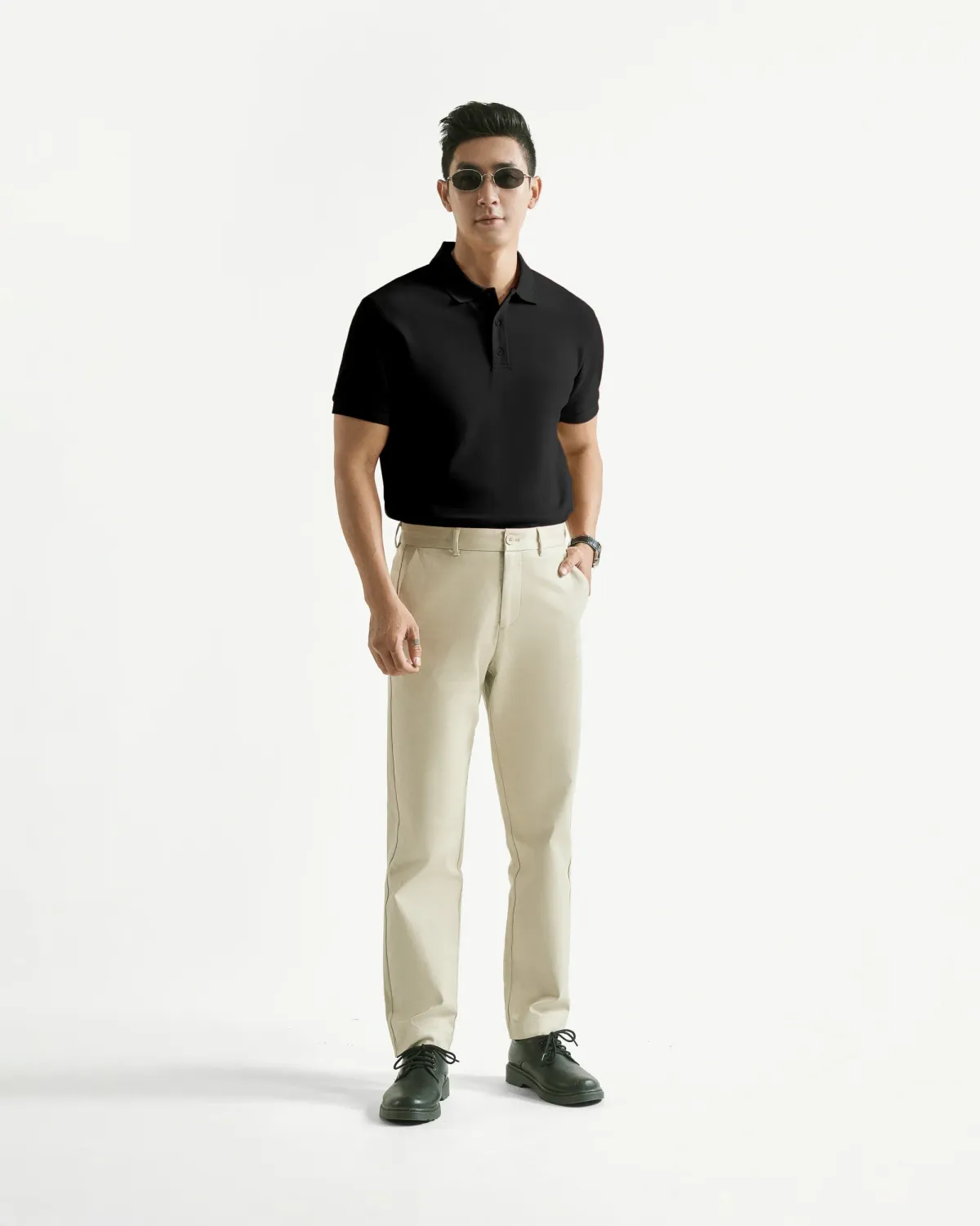 Áo polo nam ngắn tay cotton poly form fitted - 2
