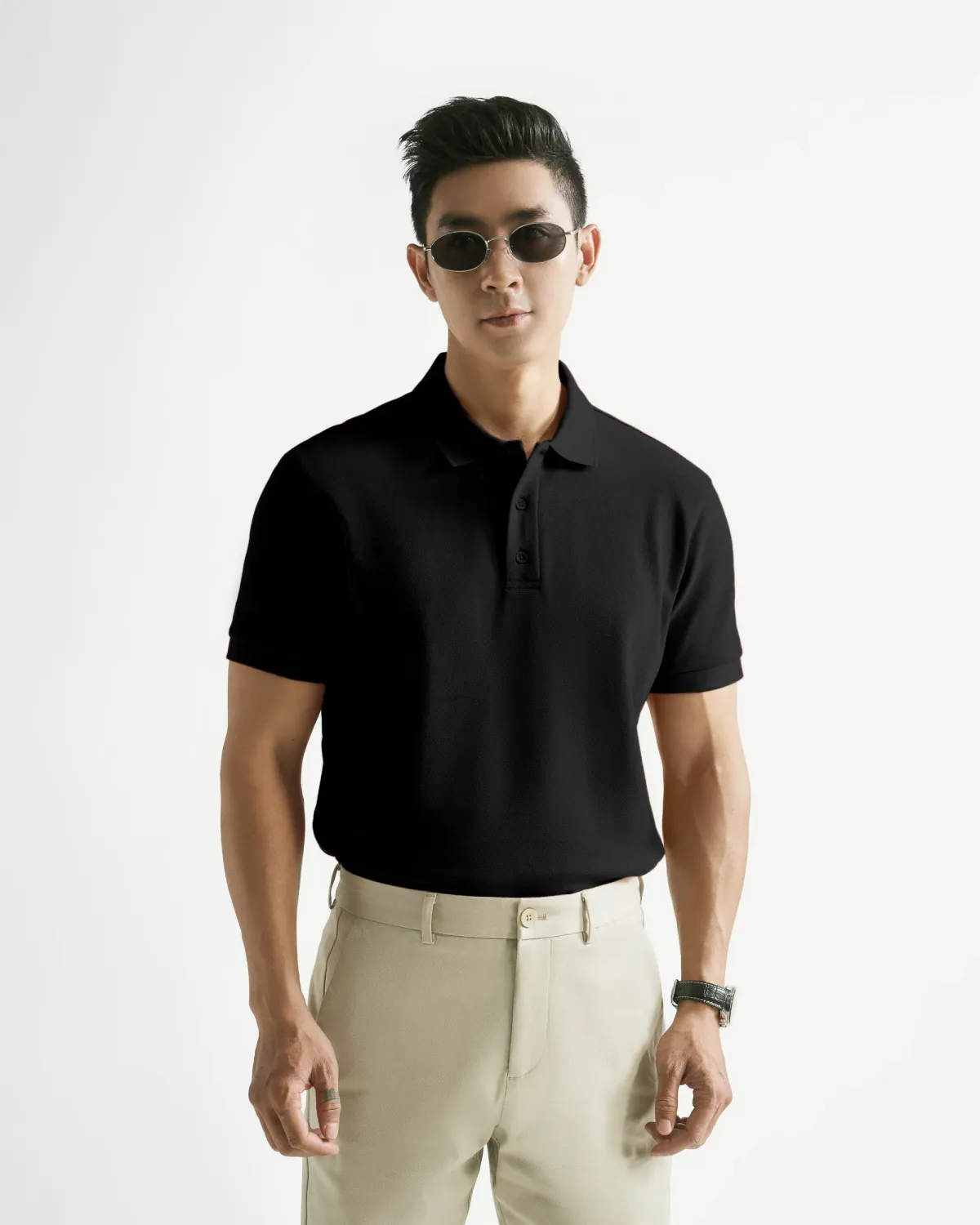 Áo polo nam ngắn tay cotton poly form fitted - 1