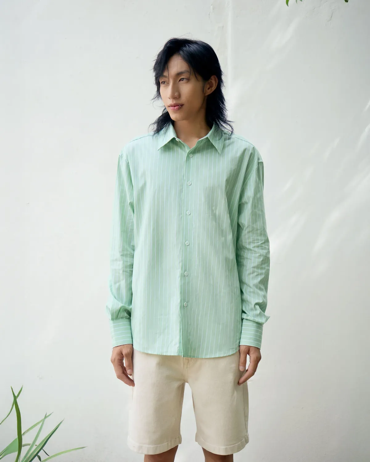 Áo sơ mi tay dài nam kẻ sọc.Loose - 1