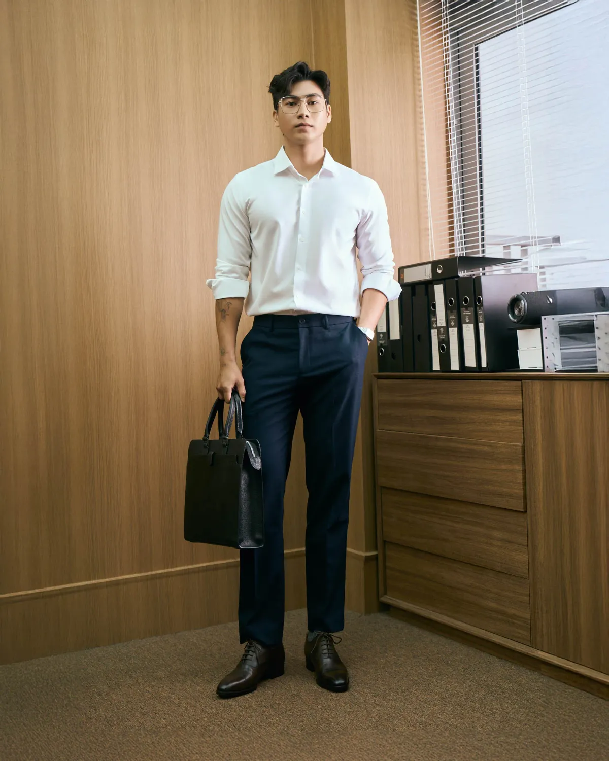 Áo sơ mi nam không là ủi Nano tay dài. Fitted - 2