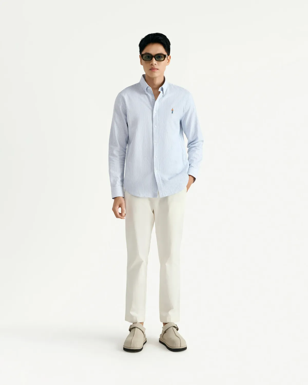 Áo sơ mi tay dài nam icon ngực.Fitted - 2