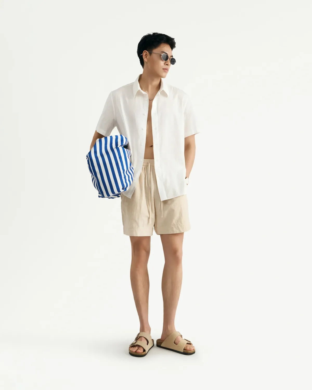 Áo sơ mi tay ngắn nam cotton linen. Regular - 2