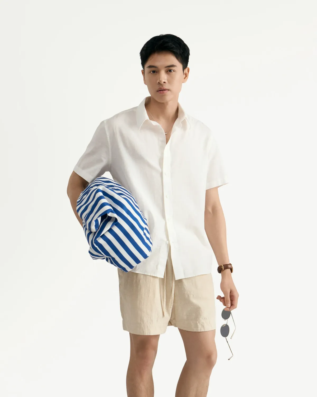 Áo sơ mi tay ngắn nam cotton linen. Regular - 1