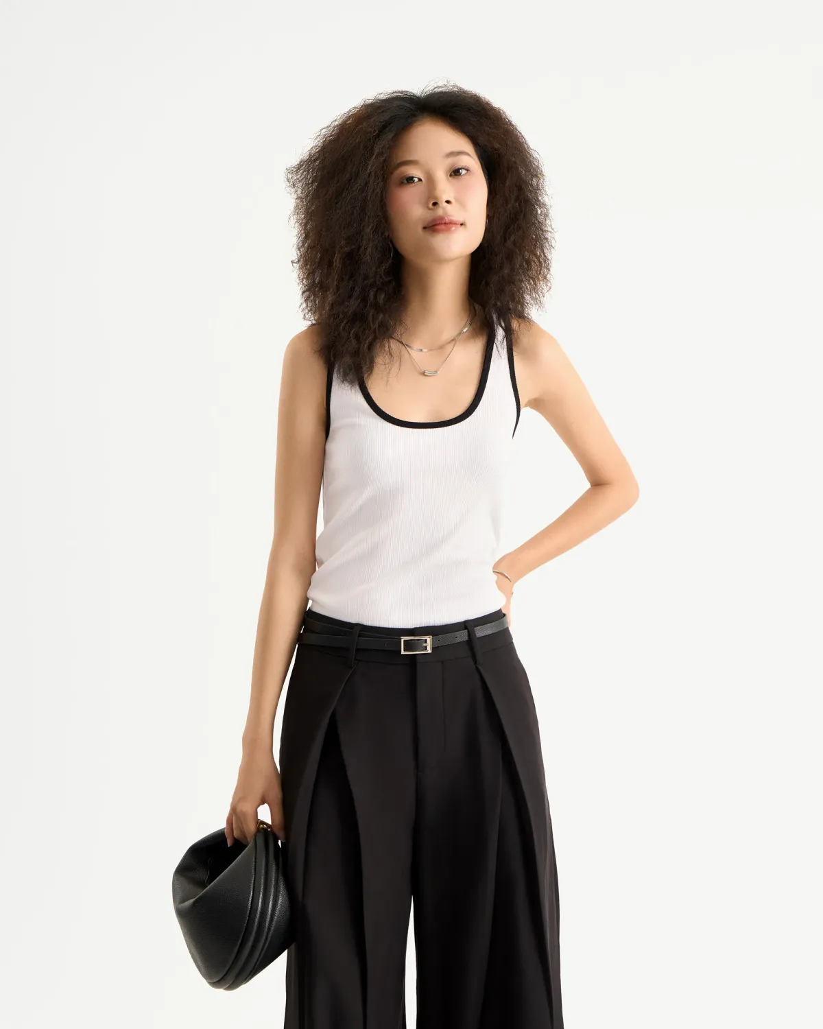 Áo tanktop Slimme phối viền cổ.Fitted - 1