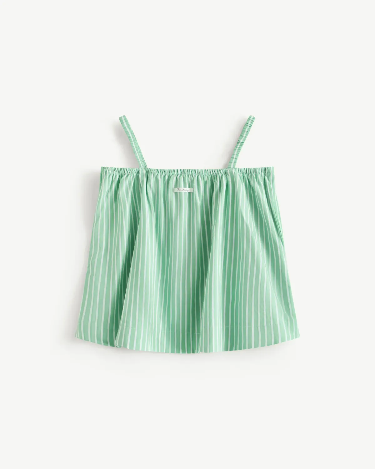 Áo hai dây nữ sọc có nhãn trang trí.Regular - 1