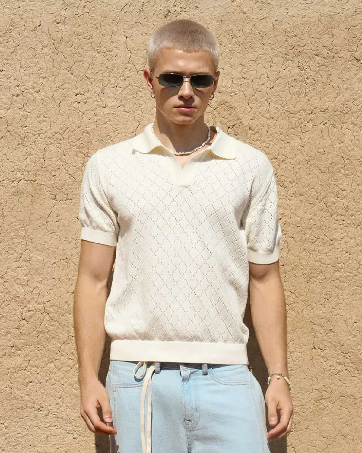 Áo dệt kim tay ngắn nam cổ polo. Fitted - 1