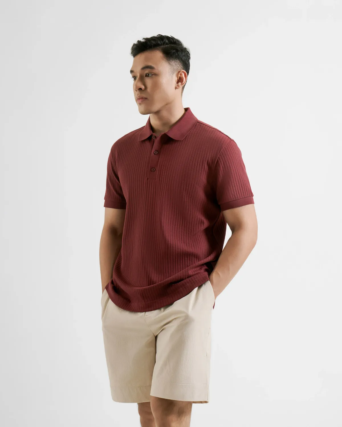 Áo polo ngắn tay cotton nam form fitted - 1