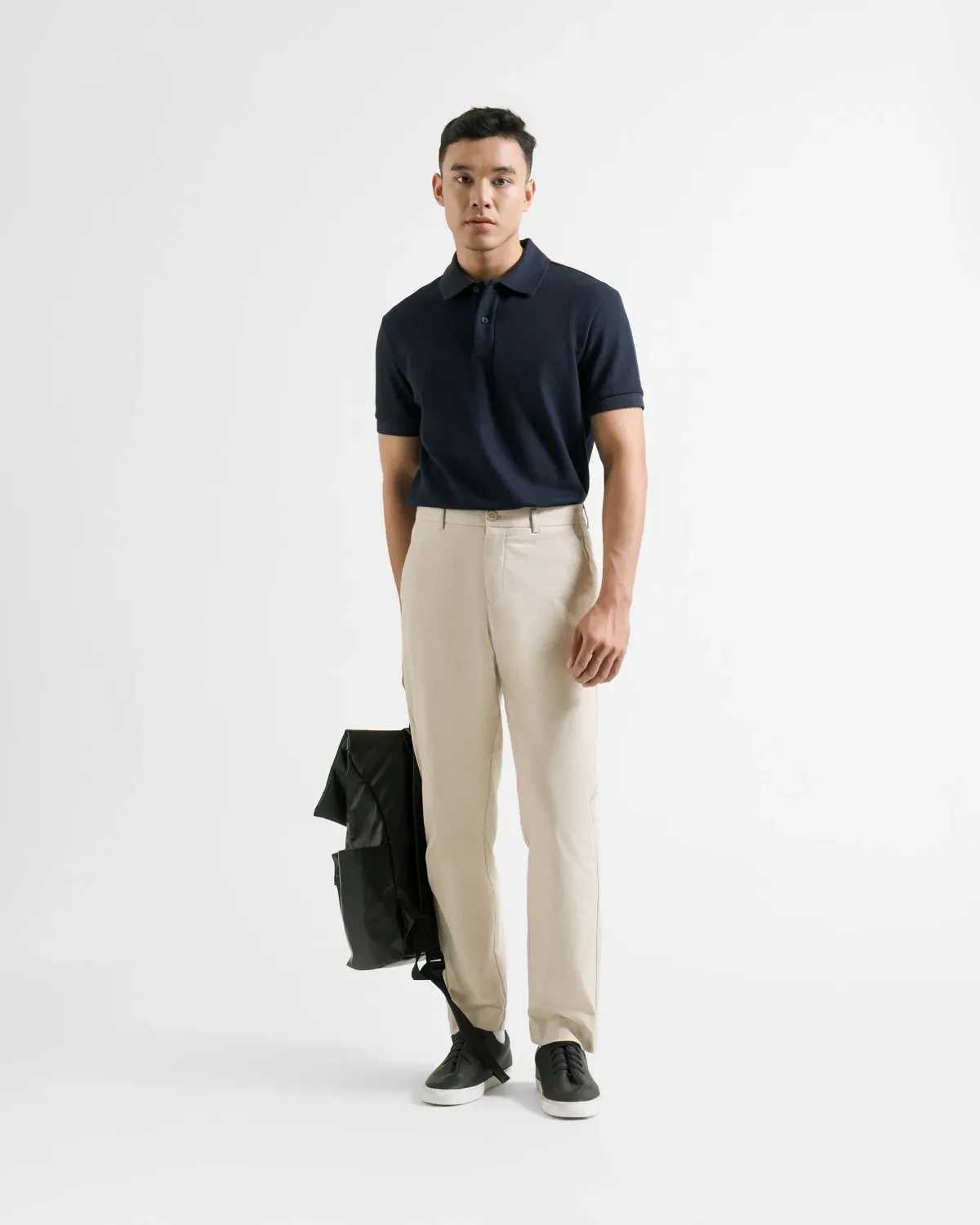 Áo polo nam ngắn tay cotton poly trơn form fitted - 2