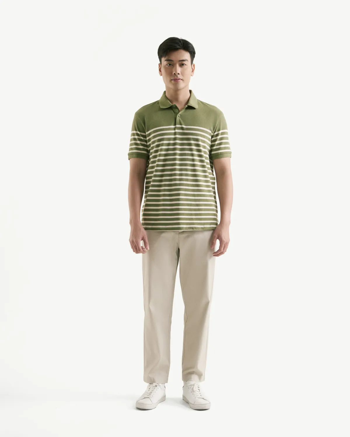 Áo Polo Nam Tay Ngắn Cotton Form Fitted Kẻ Sọc - 2