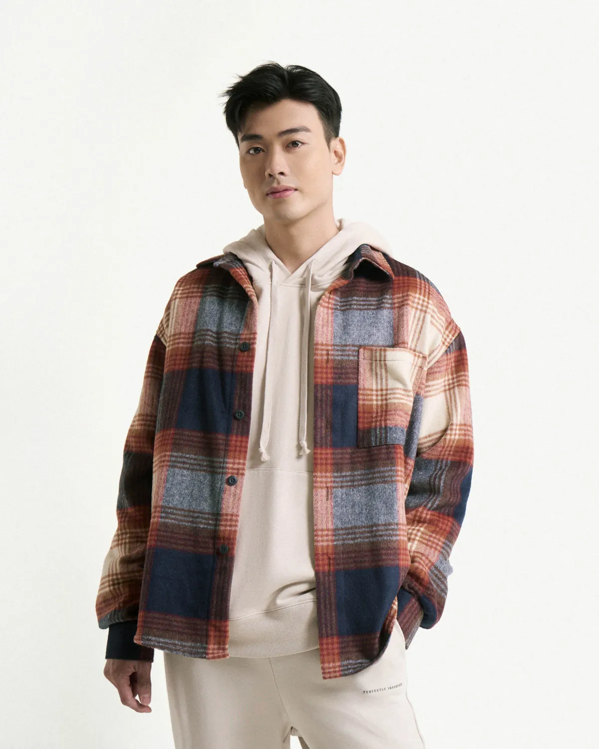 Áo Sơ Mi Flannel Nam Tay Dài Form Oversize Cổ Điển - 1