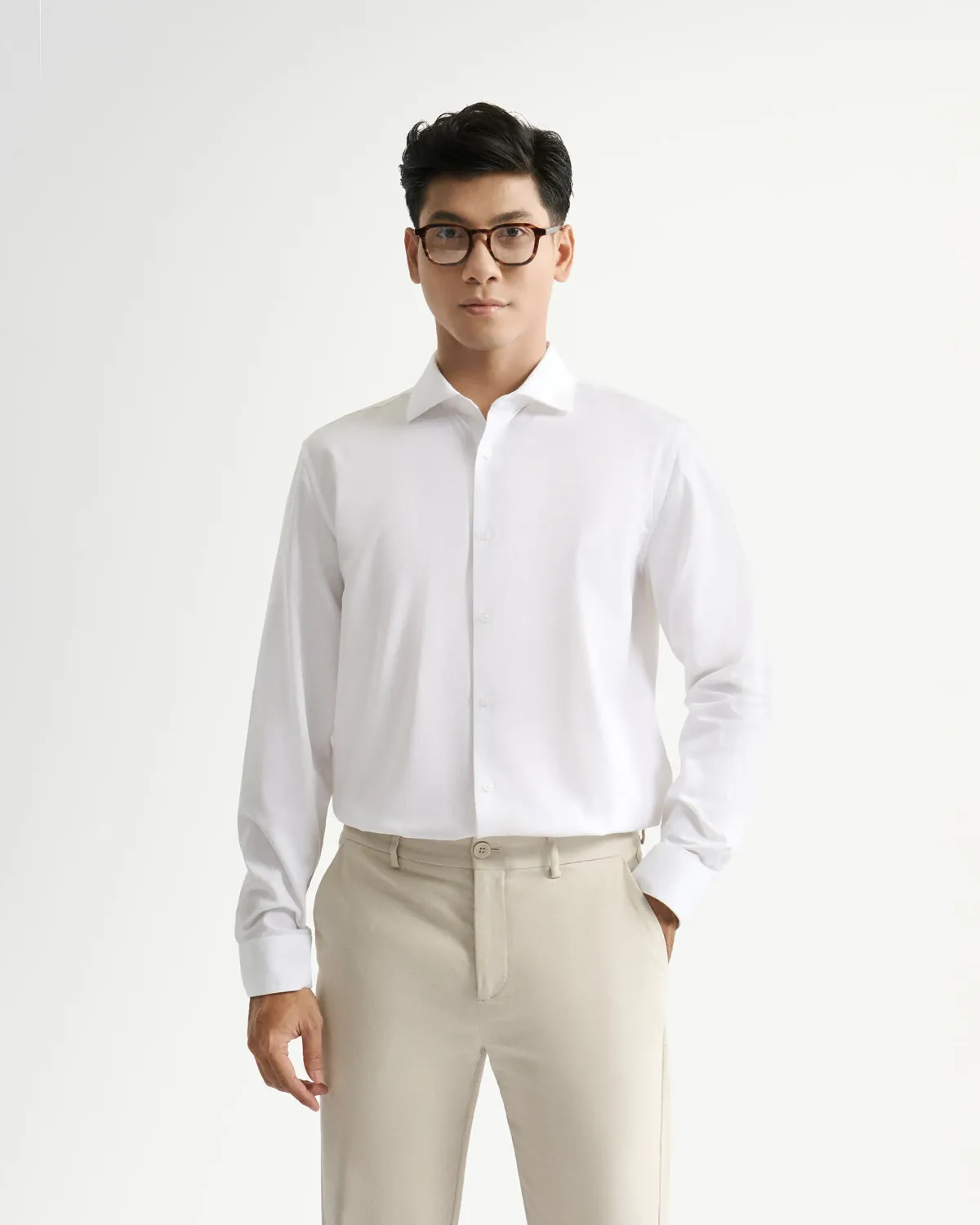 Áo Sơ Mi Nam Không Cần Ủi Giữ Form Chuẩn Fitted - 1