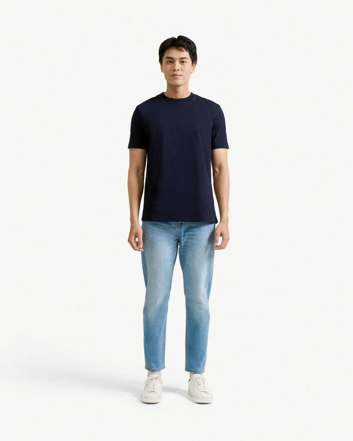 Áo thun nam tay ngắn vải coffee trơn form fitted - 2