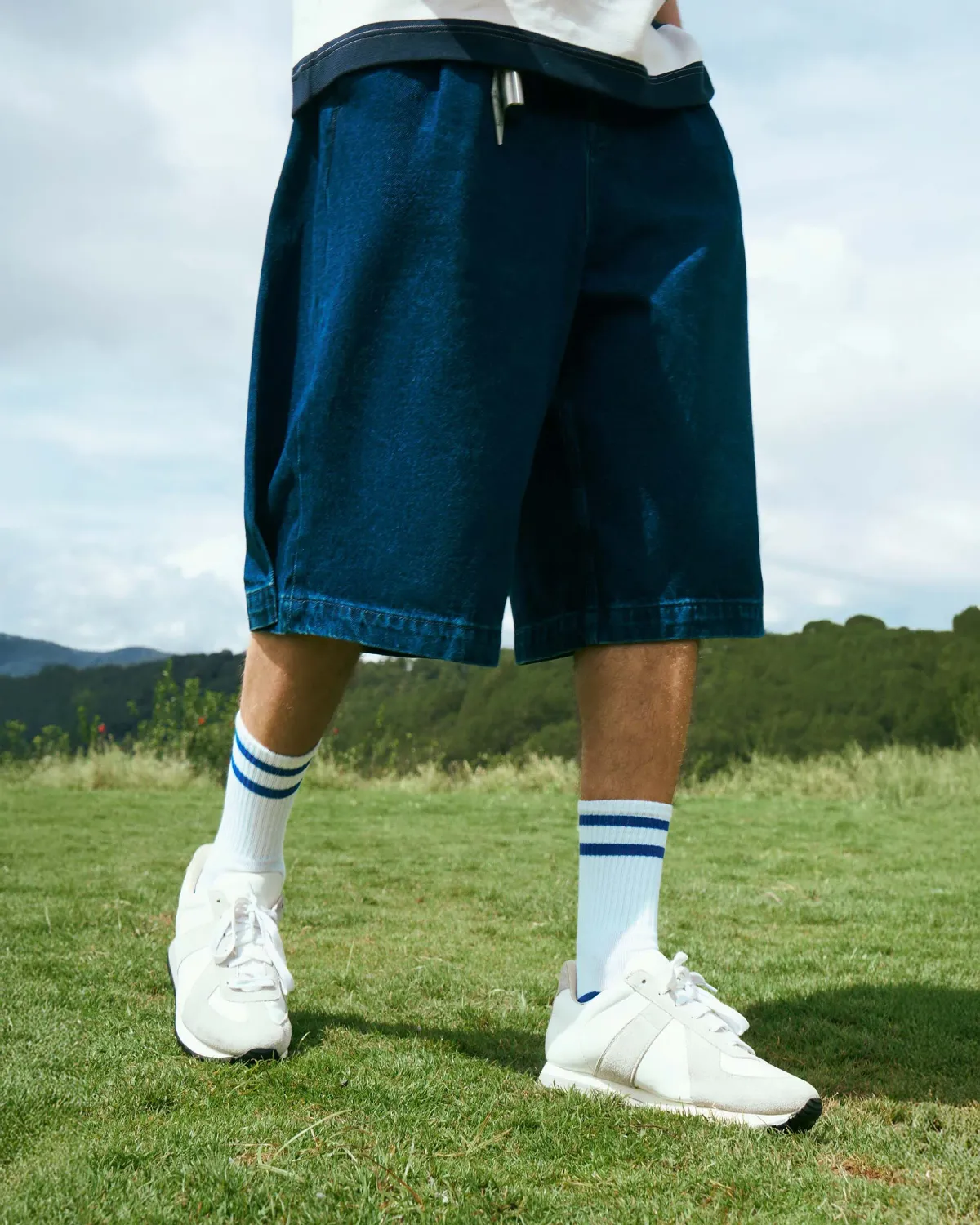 Quần Short Denim Nam Silocone Patch Form Baggy - 1