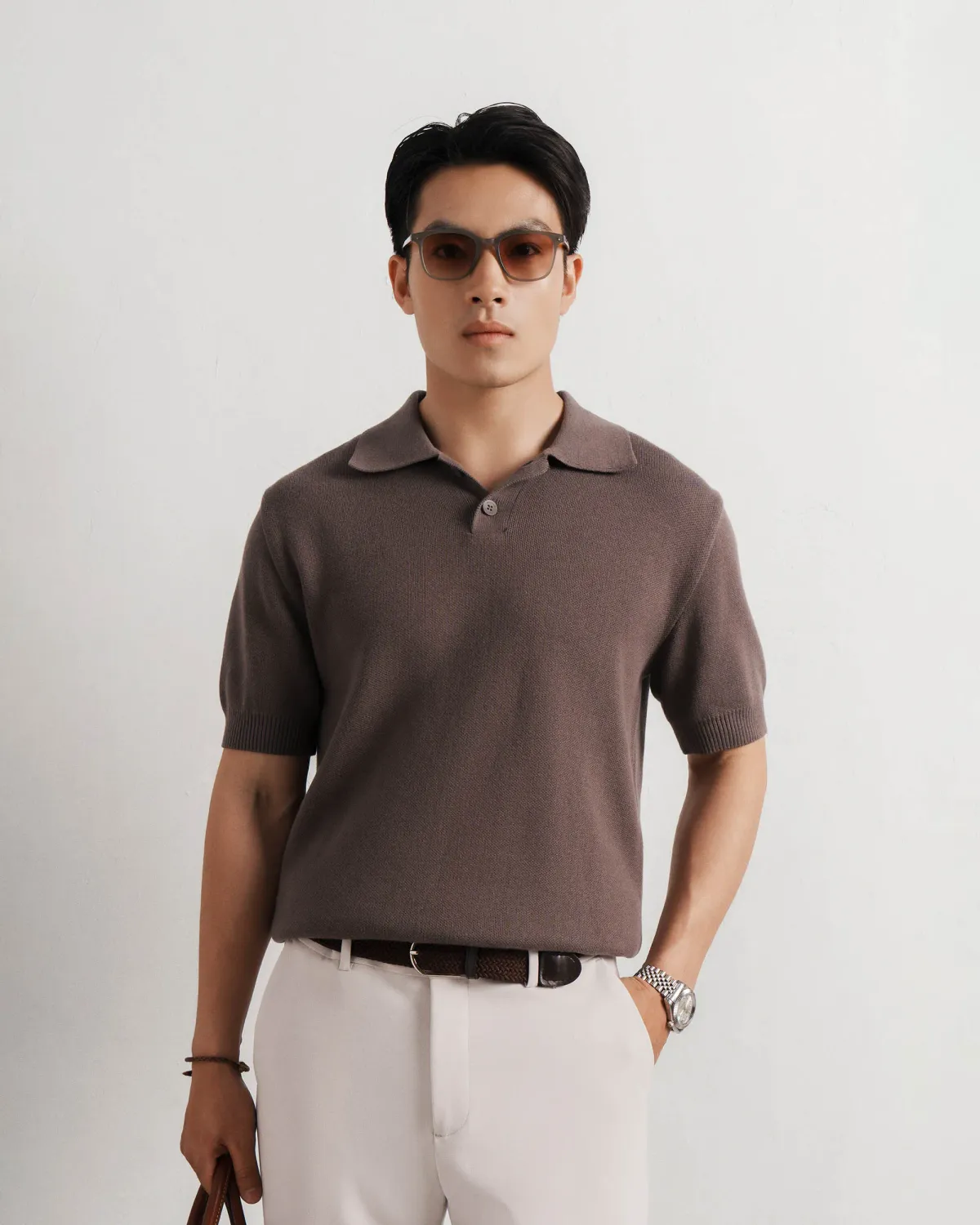 Áo len tay ngắn nam cổ polo. Fitted - 1