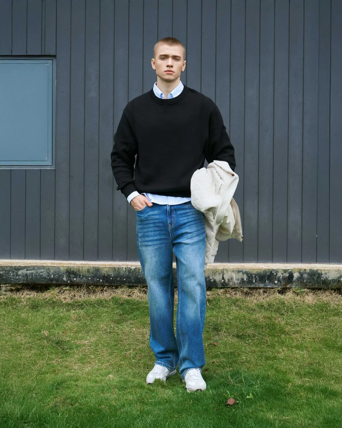 Áo Sweater Len Dệt Kim Nam Tay Dài Form Loose - 2