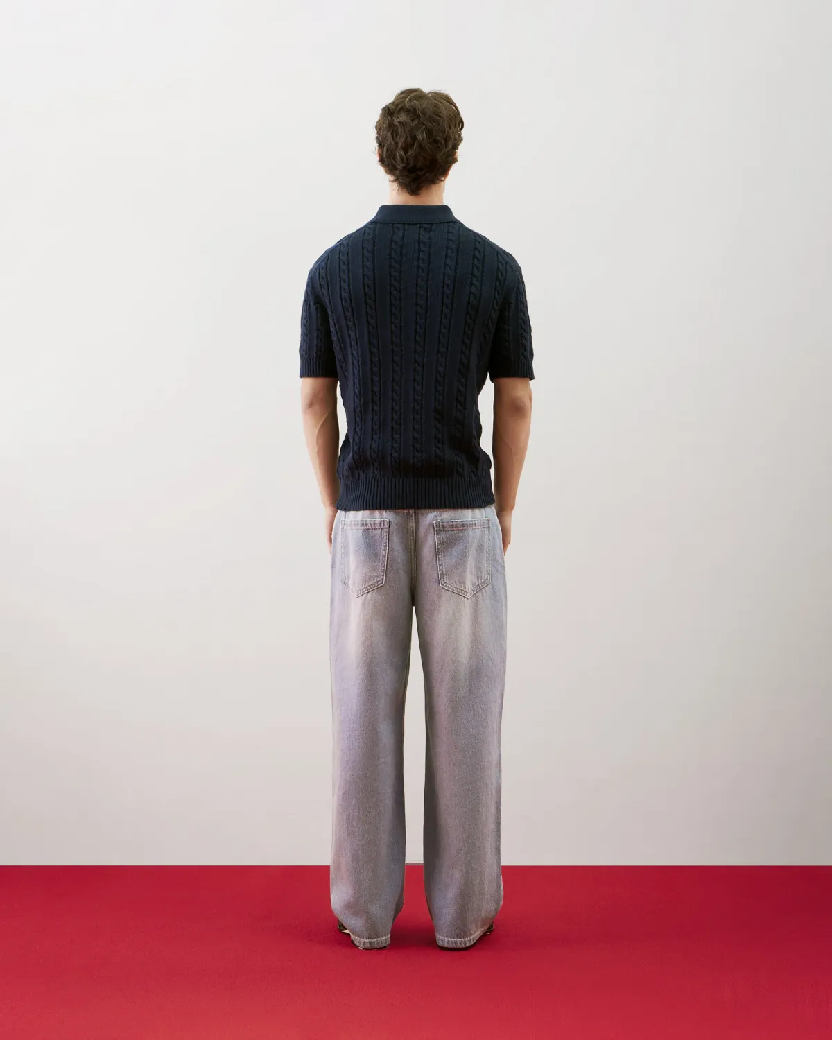 Áo Polo Len Dệt Kim Vặn Thừng Tay Ngắn Form Fitted - 2