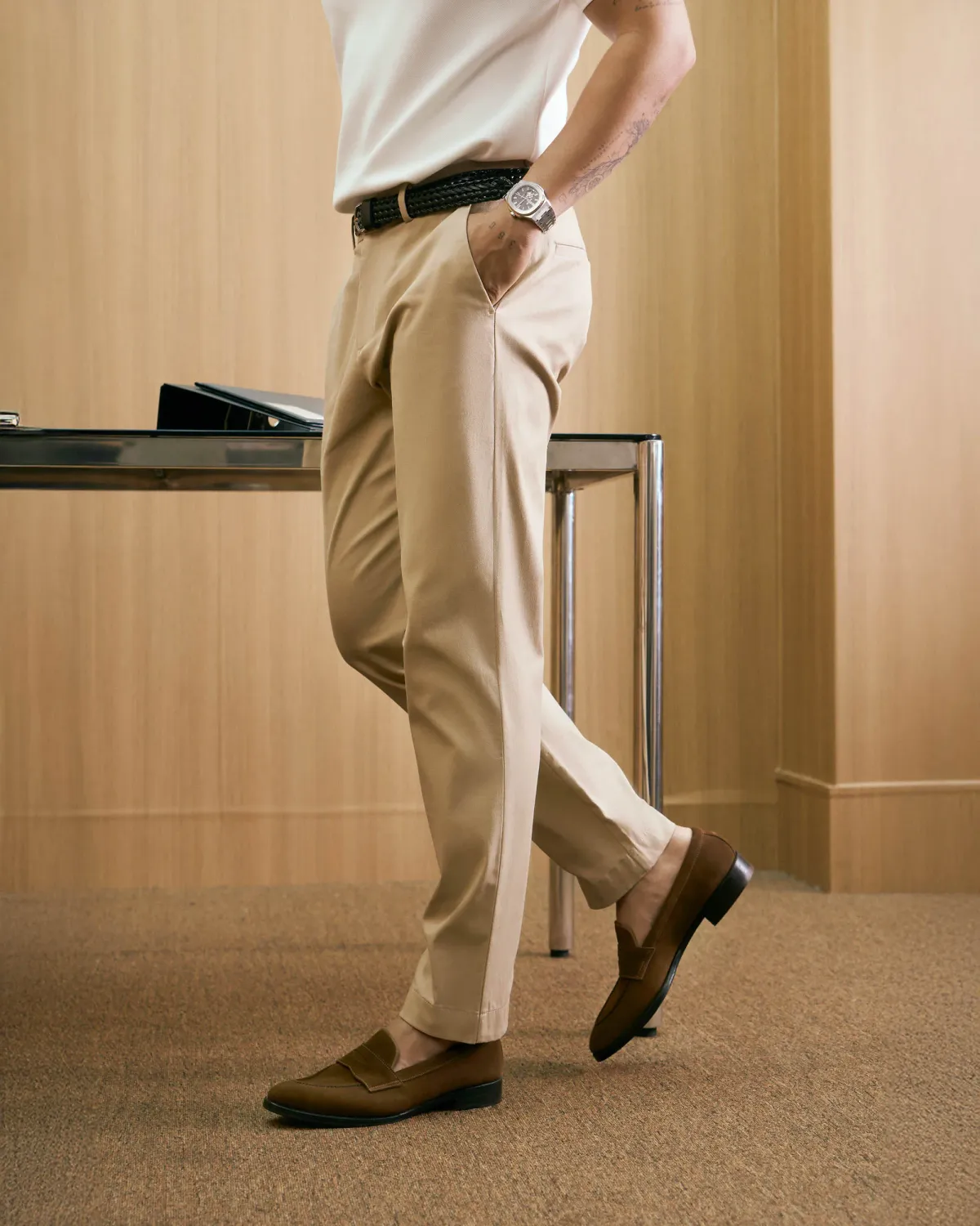 Quần Dài Kaki Nam Dobby Co Giãn Form Slim - 2