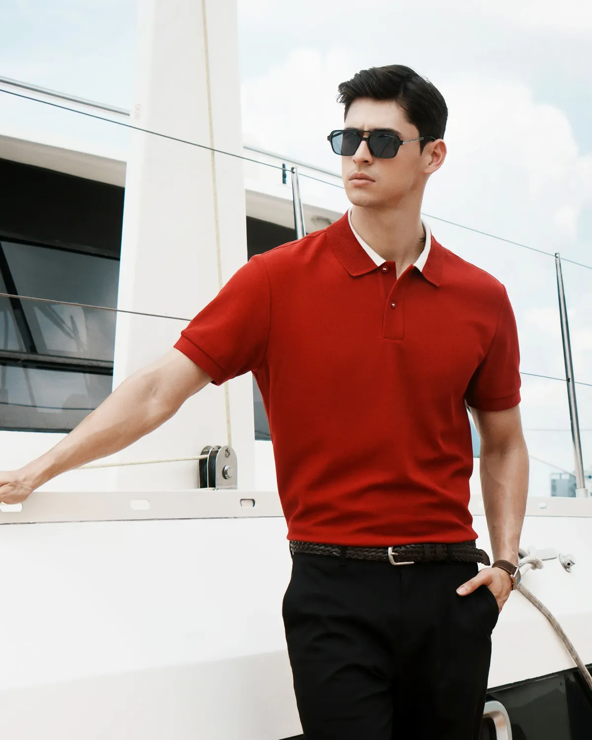 Áo Polo Nam Tay Ngắn Phối Cổ Form Fitted - 1
