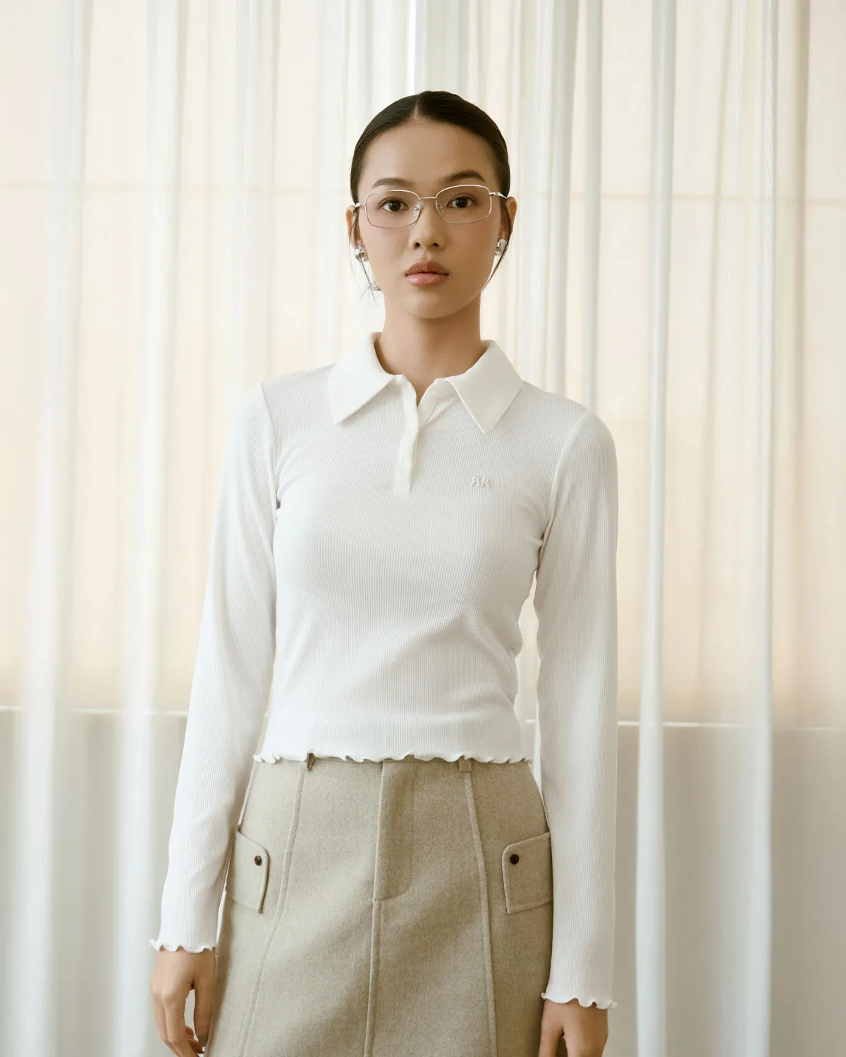 Áo Polo Slimme Tay Dài Thêu Logo Form Fitted - 1