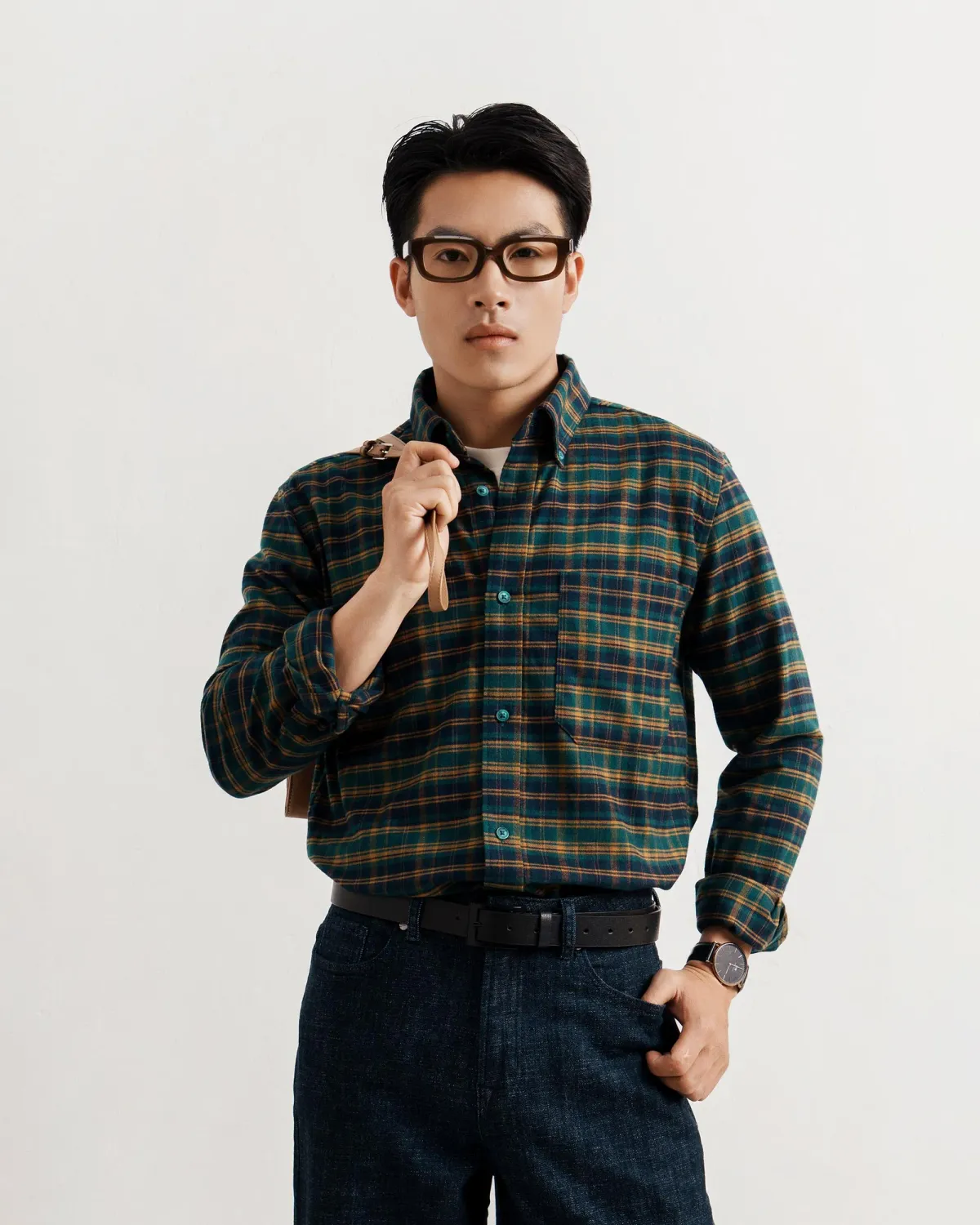 Áo sơ mi tay dài nam vải flannel. Fitted - 1