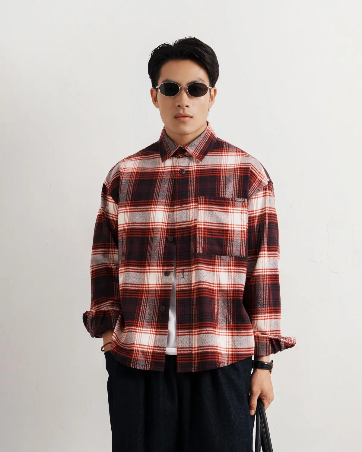 Áo sơ mi tay dài nam vải flannel. Oversize - 1