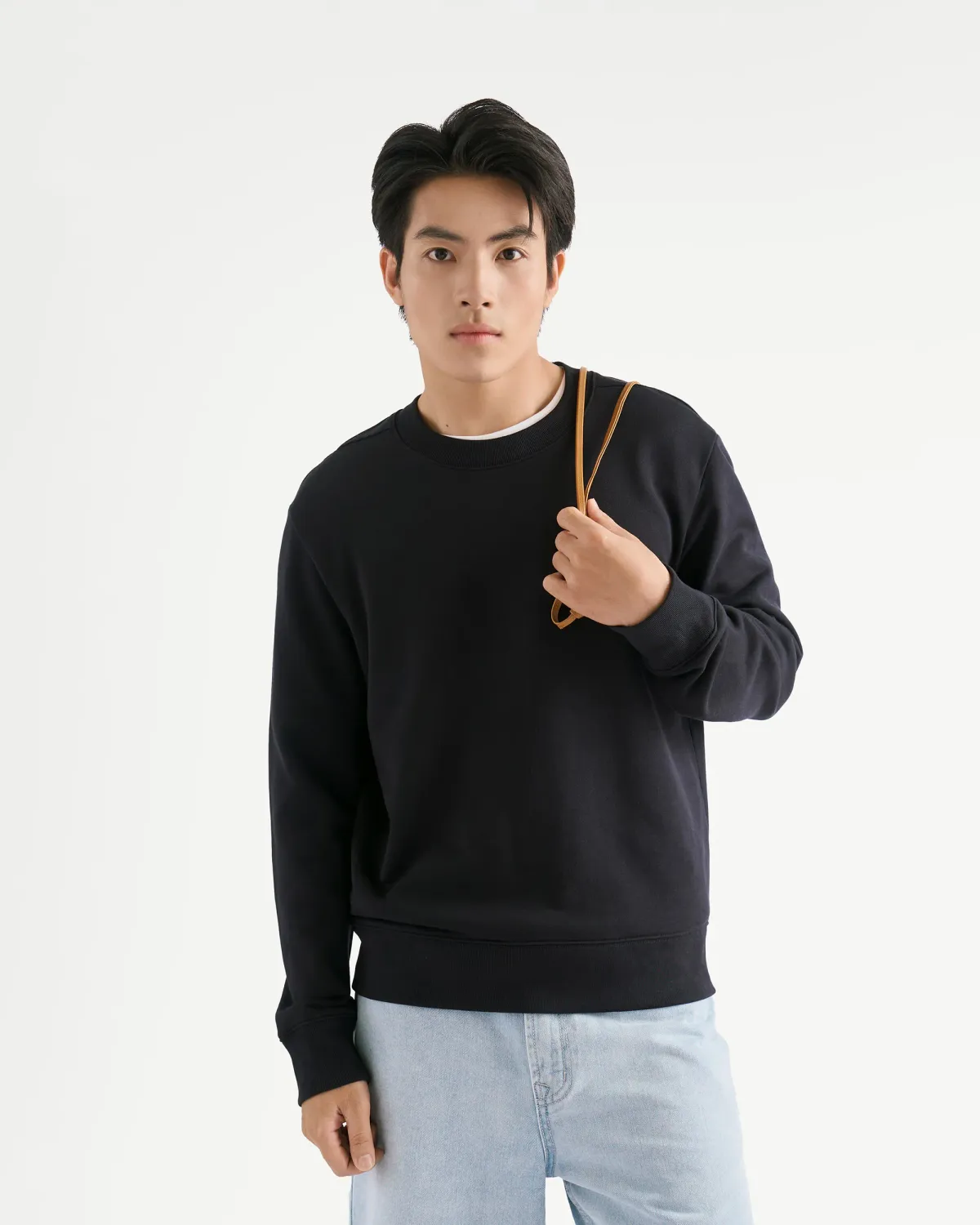 Áo Sweatshirt Nam Tay Dài Vải Nỉ Form Fitted - 1