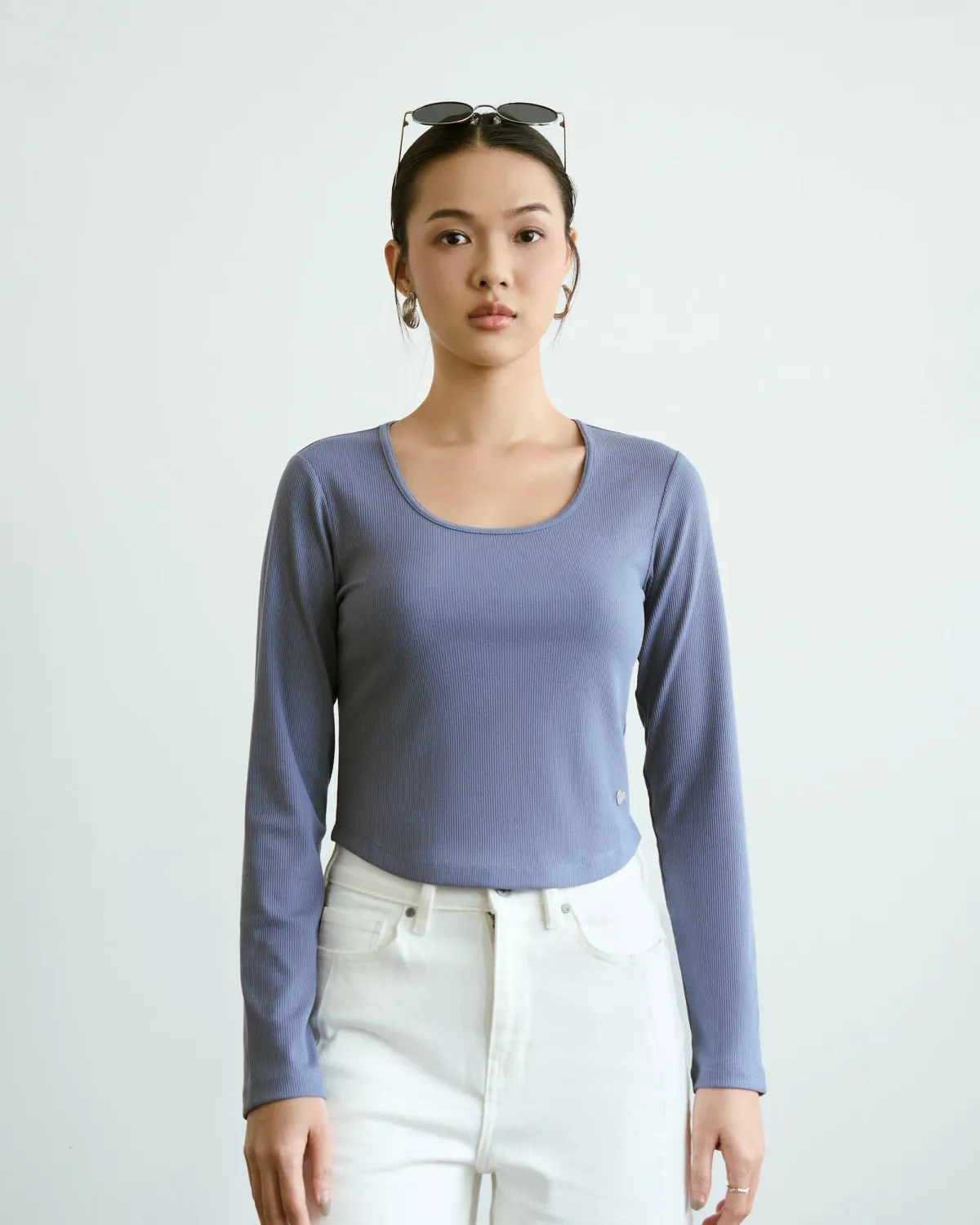 Áo thun Slimme cổ vuông vạt bầu.Fitted - 1