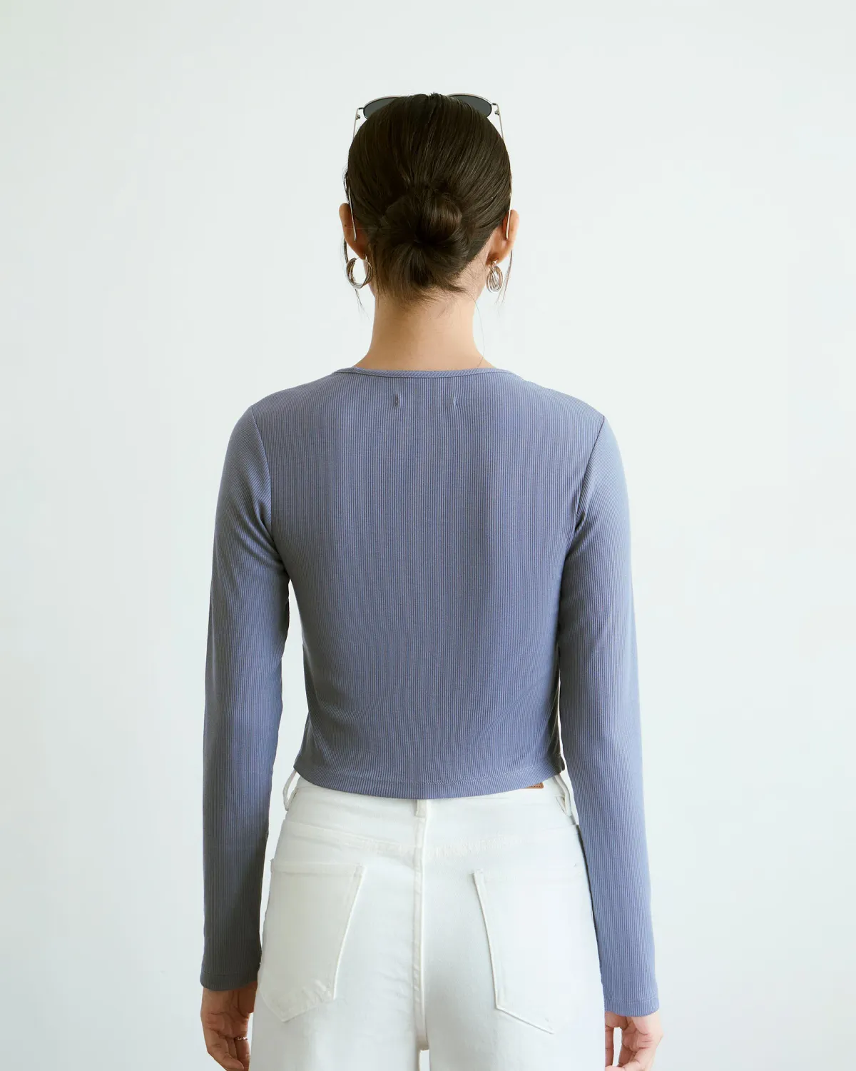 Áo thun Slimme cổ vuông vạt bầu.Fitted - 2